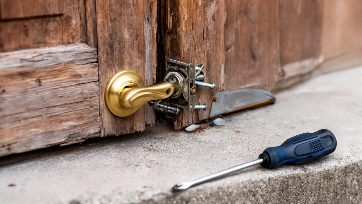 Demontaż klamki drzwi wejściowych