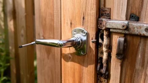 montaż klamki do furtki