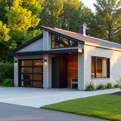 Projekty Garaży Z Pomieszczeniem Gospodarczym Jednospadowe