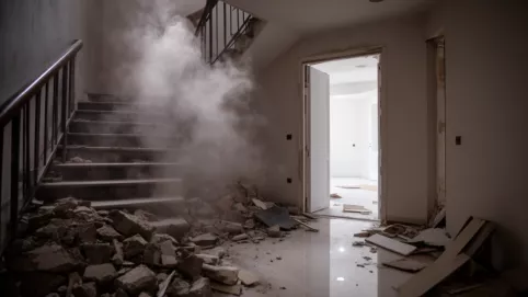 Remont w mieszkaniu i kurz na klatce